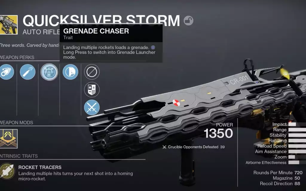destiny 2 quicksilver storm auto rifle