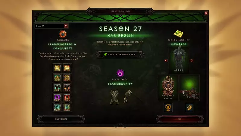 Diablo 3 Season 27 Haedrig's Gifts rewards class sets how to get requirements