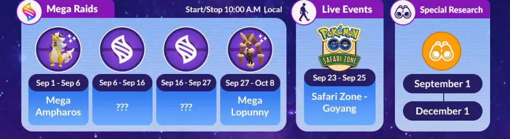 pokemon go events guide safari zone goyang september content update plan roadmap