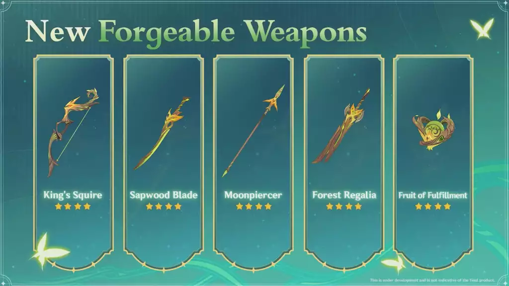 genshin impact 3.0 update weapons guide forgeable weapons announcement