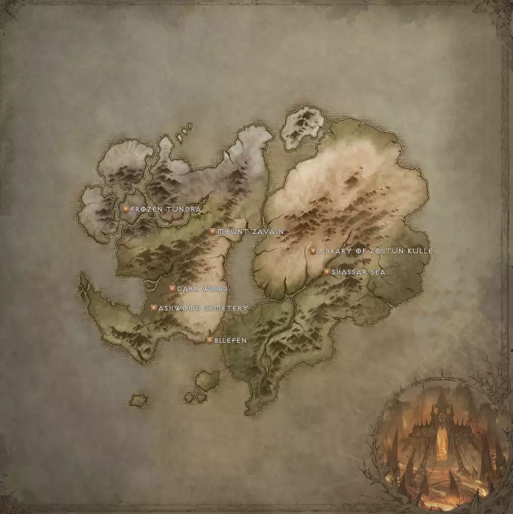 Diablo Immortal map regions areas