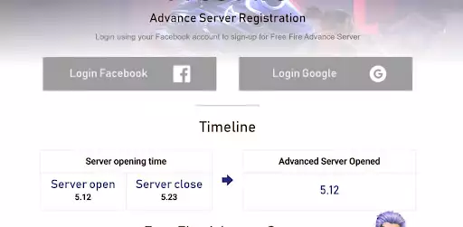 free fire garena ob34 advance server update release date register registration