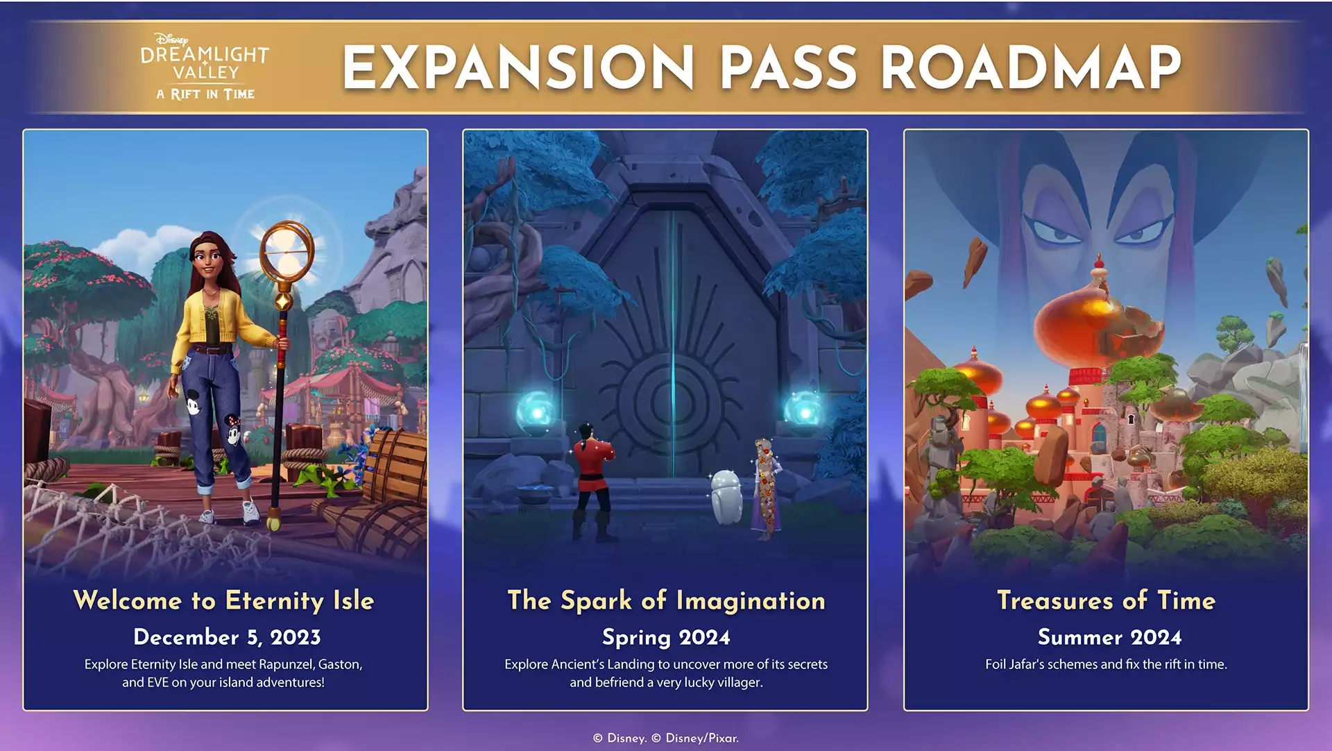 Disney Dreamlight Valley Expansion Pass Roadmap. 