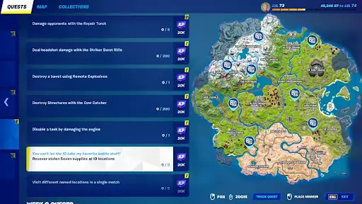 fortnite chapter 3 season 2 week 7 challenges recover stolen seven supplies island map locations