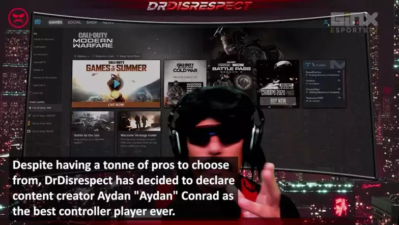 The best Call of Duty player on the sticks is Aydan, according to DrDisrespect
