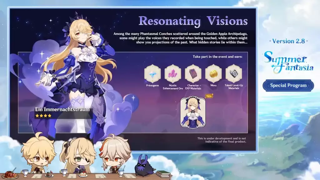 Get a free Fischl outfit in Resonating Visions event. 