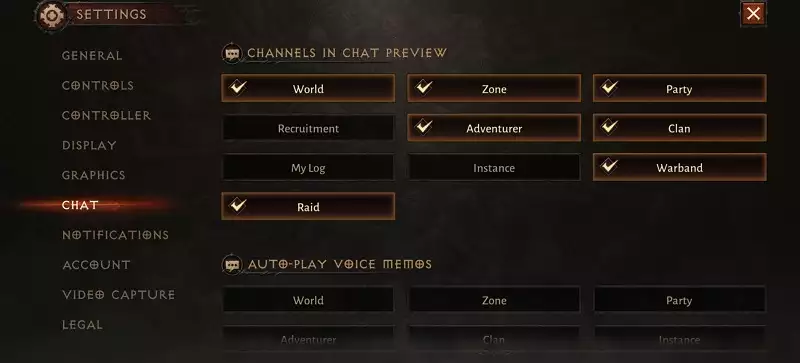 Diablo Immortal Chat Box Preview disable settings how to voice memo setting chats world clan zone