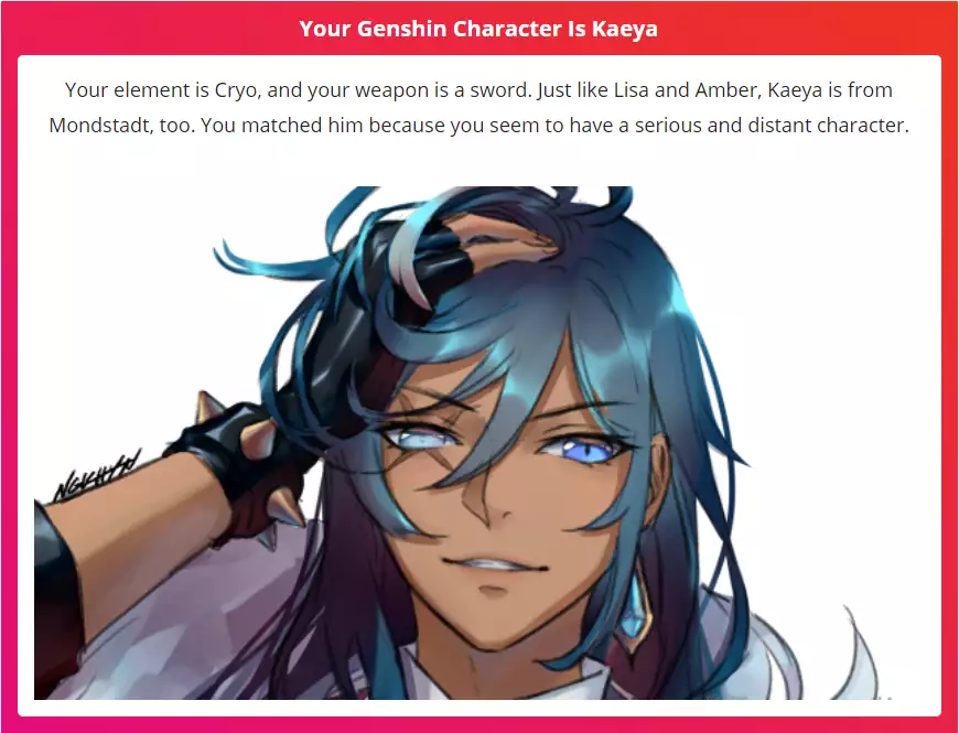 which genshin impact character are you quiz