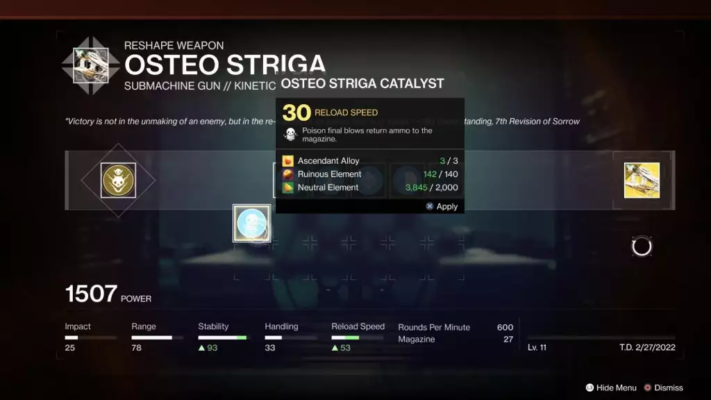 How to get Osteo Striga Catalyst in Destiny 2 The Witch Queen