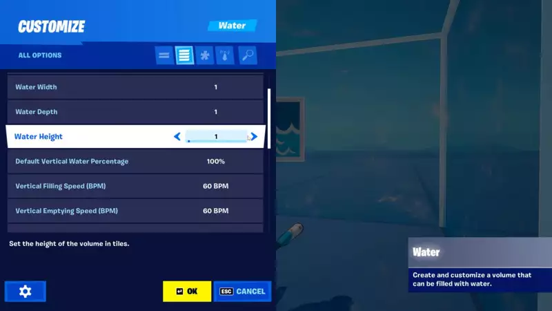 There are many properties of the Water Device that you can edit in the 20.20 update of Fortnite.