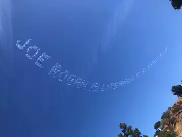 Joe Rogan receives low blow from skywriting marriage proposal
