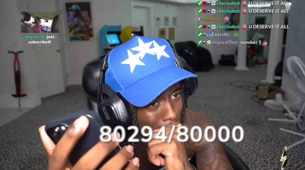 kaicenat most subscribed to person on Twitch highest sub count