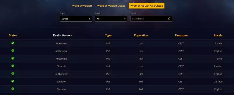 World of Warcraft WOW Classic Servers Down Skontrolujte problémy so stavom serveru, ktoré nie sú schopné spojiť Európu Spojené štáty americké americké ríše v južnej Amerike Wotlk Burning Crusade Vanilla