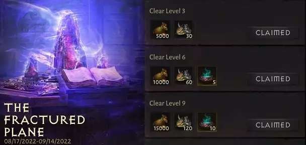 Diablo Immortal Fractured Plane event start join all rewards chaos coins unstable items