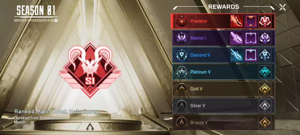 There are a total of eight ranks in Apex Legends Mobile ranked mode.
