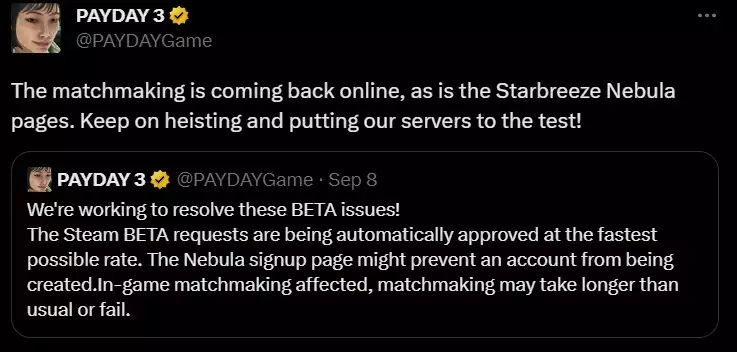 Payday 3 servers down how to check network status