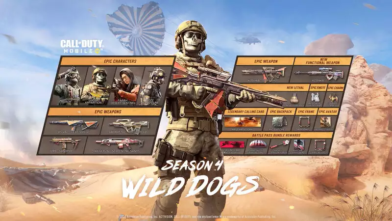 call of duty mobile season 4 war dogs sandstorms eye event rewards and achievements to collect