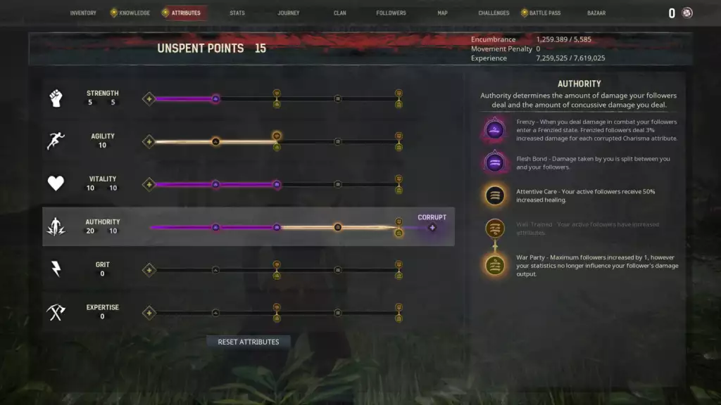 conan exiles mechanics guide attributes system corruption corrupted attributes user interface ui