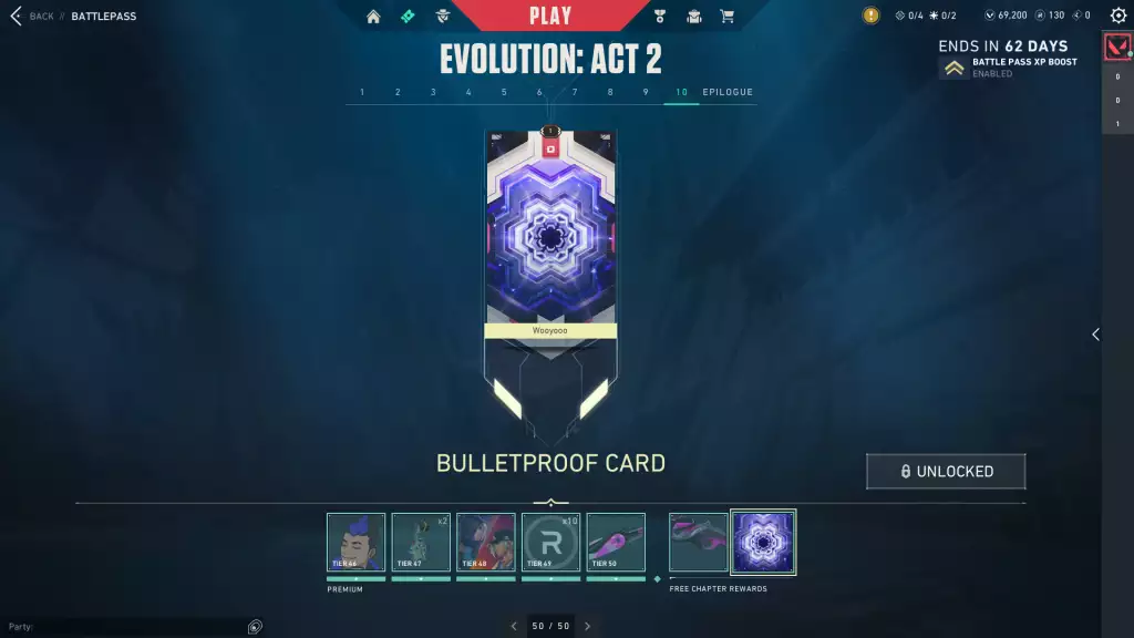 Bulletproof Playercard in Valorant Episode 7 Act 2 Battle Pass.