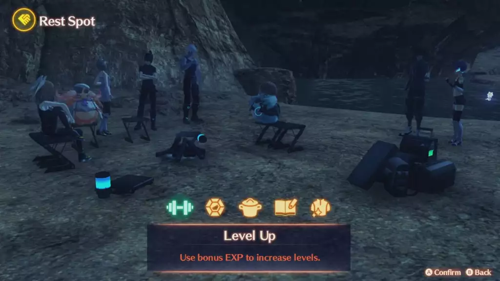 xenoblade chronicles 3 using rest spots to increase character level
