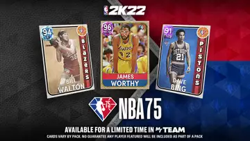 2K welcomes the first NBA75 packs of 2022: New vintage items, auction listings, more.