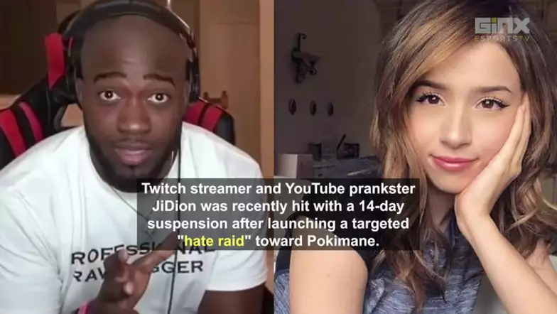IN FEED: Twitch perma bans JiDion after targeting Pokimane in hate raid