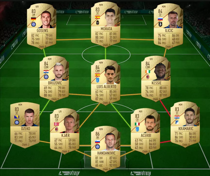 fifa 22 team of the season tots squad building challenge italy sbc solution