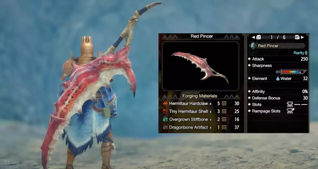 The Red Pincer is the best Great Sword for starting in MHRise Sunbreak