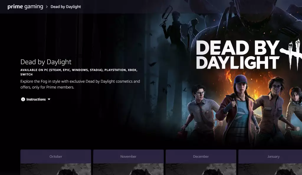 amazon prime gaming dead by daylight reward