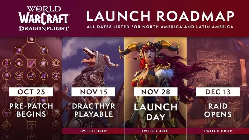wow dragonflight pre-patches expansion content roadmap dates times raid new class world of warcraft