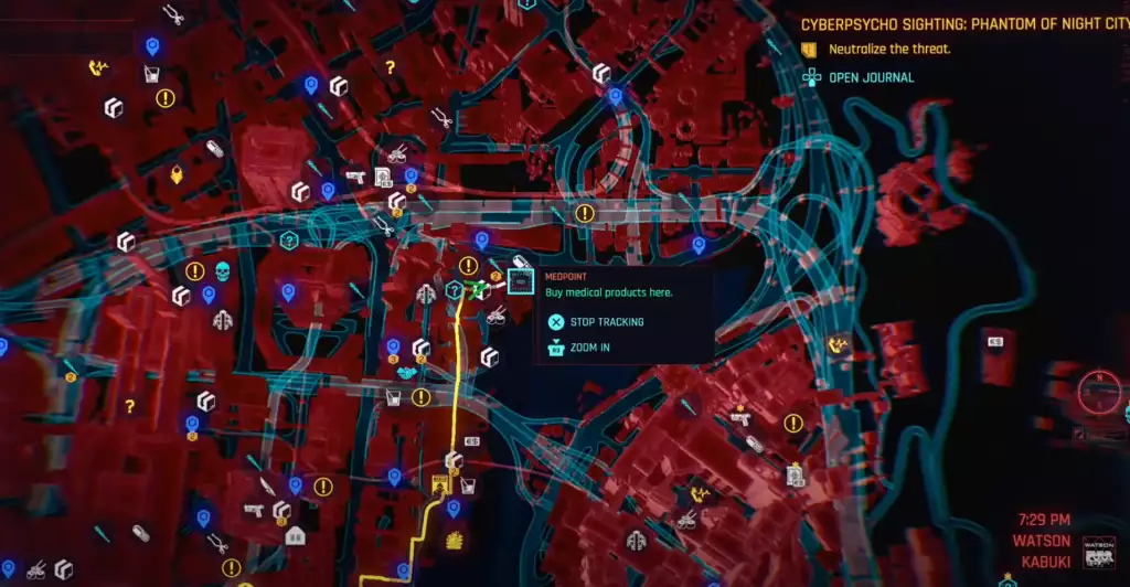 Cyberpunk 2077 Monowire location on the map