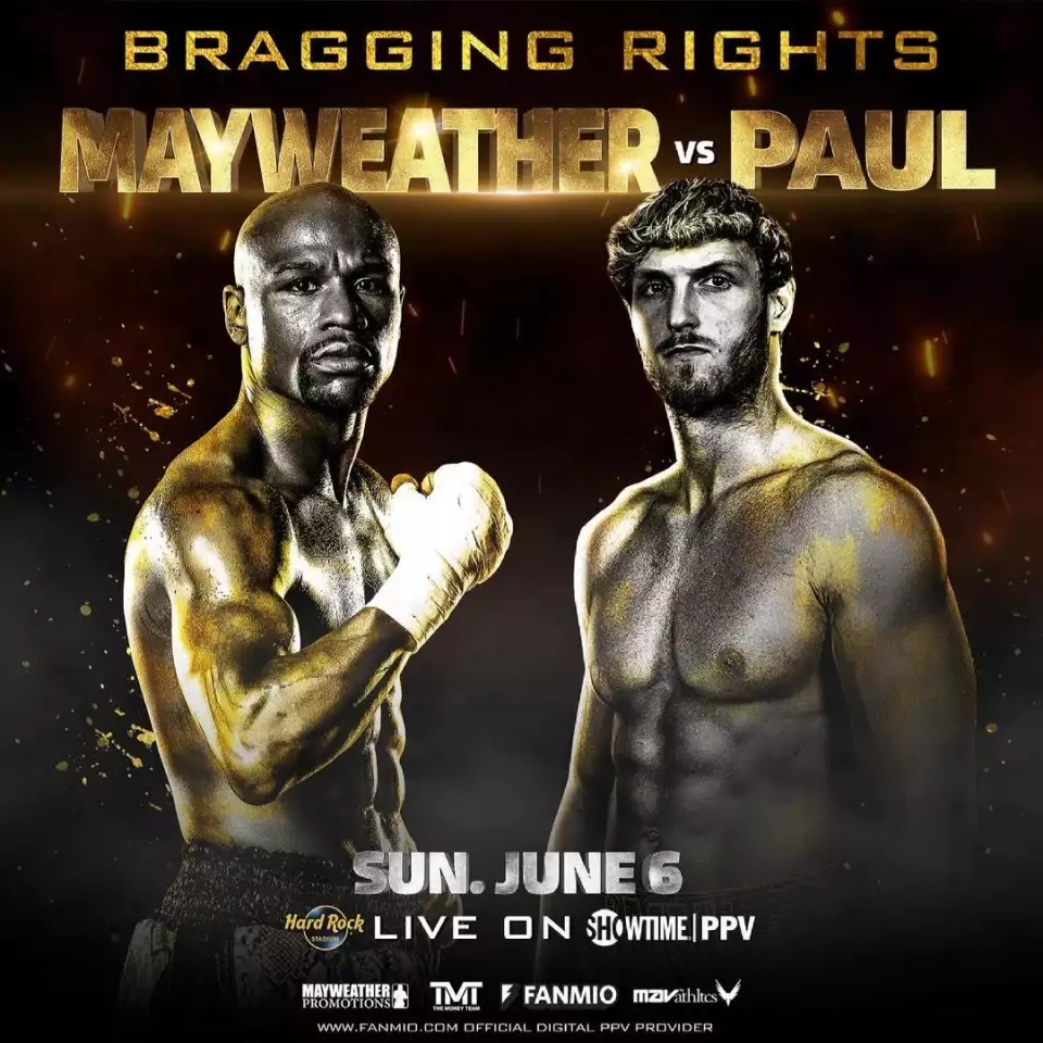 Logan Paul vs. Floyd Mayweather boxing poster