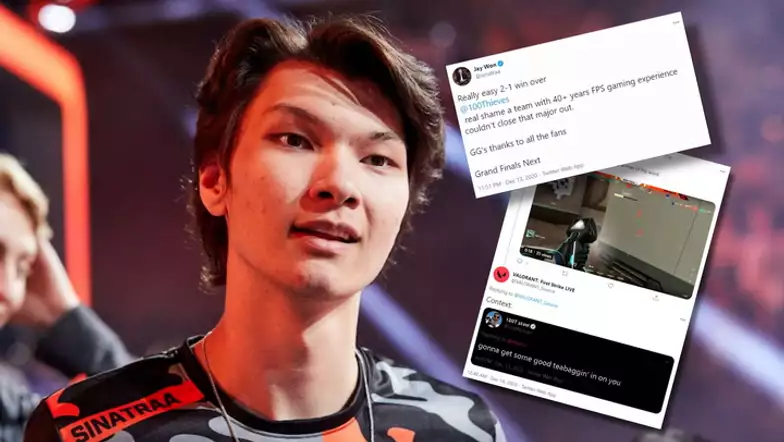 IN FEED: Sinatraa claps back after Sentinels dumps 100 Thieves out of JBL Cup