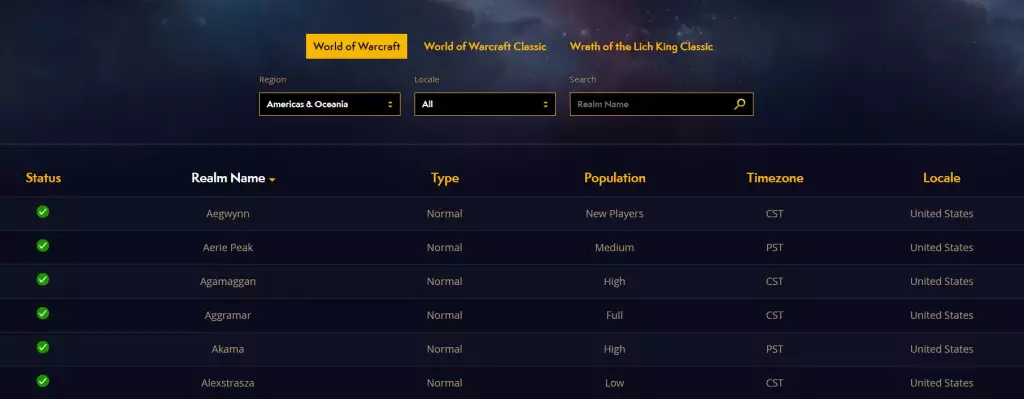 ว้าวเซิร์ฟเวอร์ Dragonflight ลงวิธีการตรวจสอบสถานะ World of Warcraft Europe US