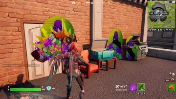 How to use a spray at the Daily Bugle for Prowler Quest in Fortnite Chapter 3 Season 2