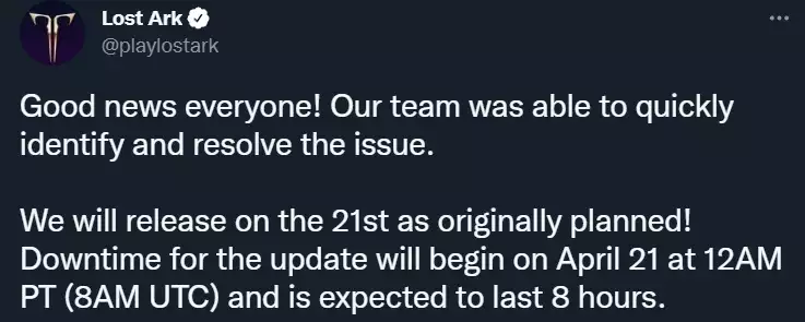 Lost Ark April 21 update patch notes bug fixes content additions changes ark pass new class glaivier new area vern