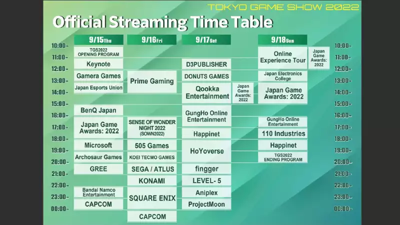 Tokyo Game Show Start Time and How To Watch Schedule 
