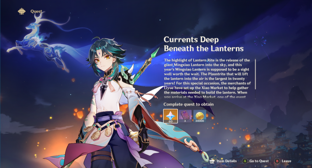 Genshin Impact Lantern Rite: Currents Deep Beneath the Lanterns quest guide