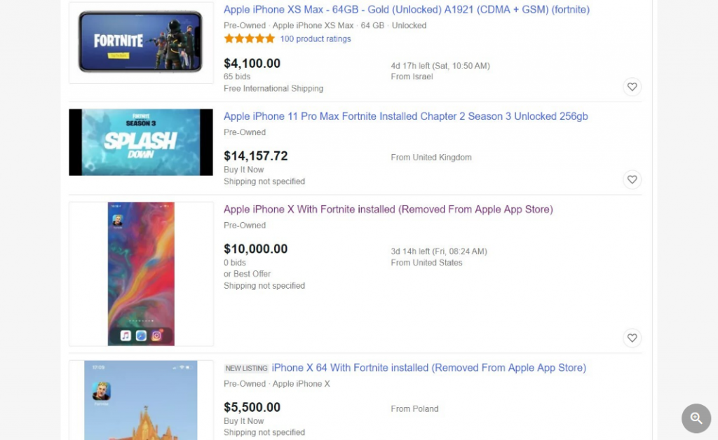 Iphone S With Fortnite Installed Are Selling For Upwards Of 14 000