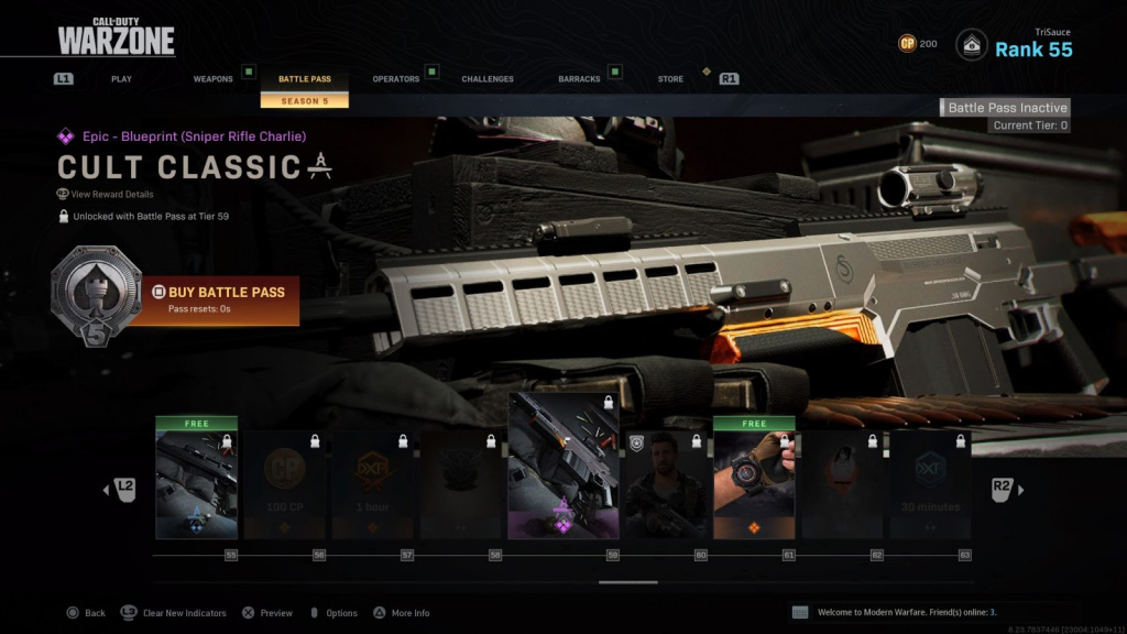 Modern Warfare Season 5 Battle Pass All Tiers, weapon skins, cost