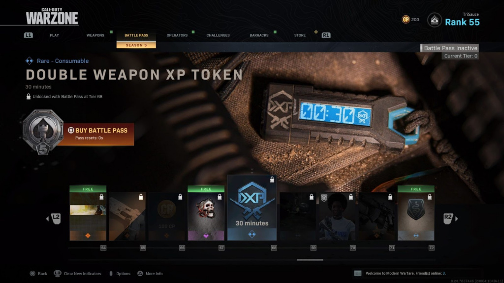 Modern Warfare Season 5 Battle Pass All Tiers Weapon Skins