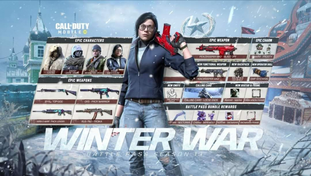 COD Mobile season 13 winter war battle pass price tiers unlocks trailer 