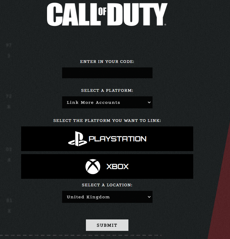 Call of Duty Black Ops Cold war beta redeem page