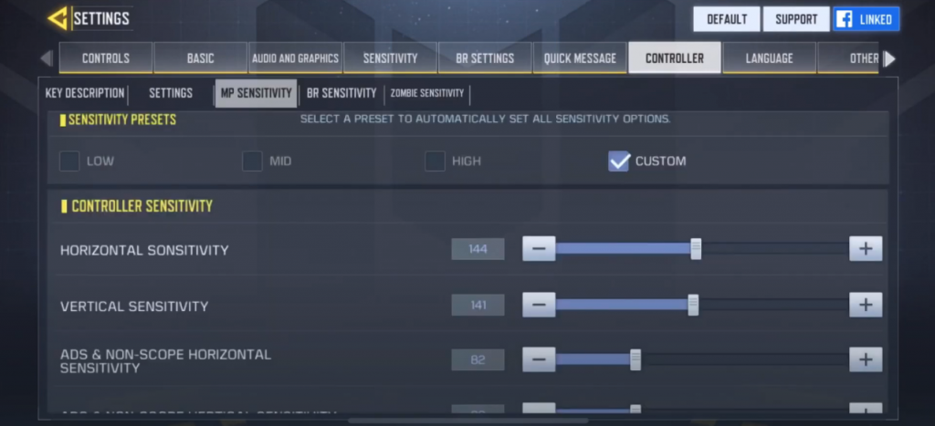 Call of duty mobile controller settings 