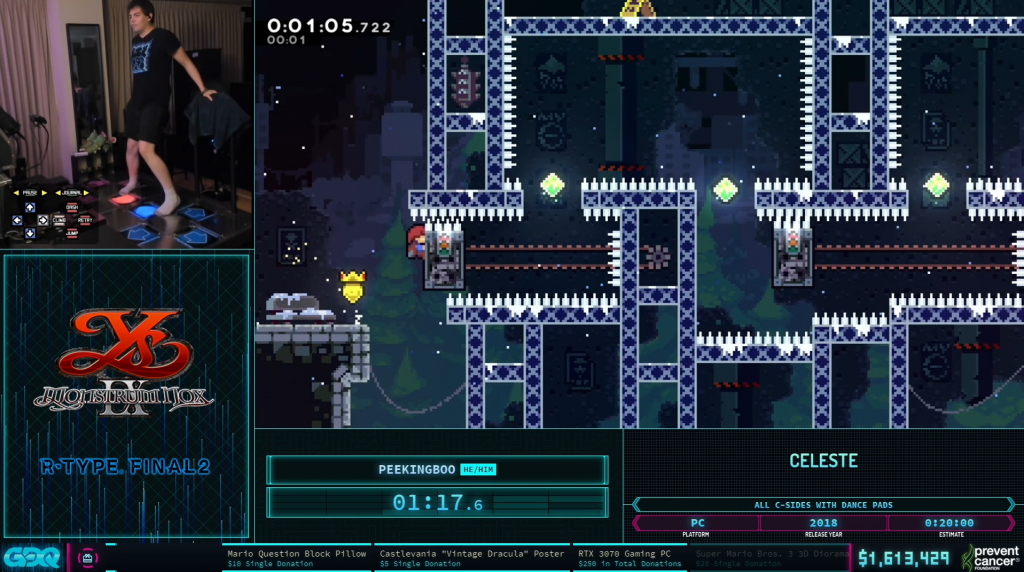 A Speedrunner Cleared Celeste S Hardest Levels Using A Dance Pad At Agdq Ginx Esports Tv