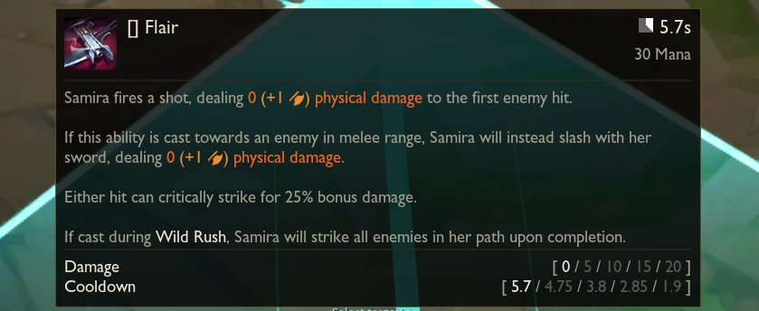 Samira flair ability guide
