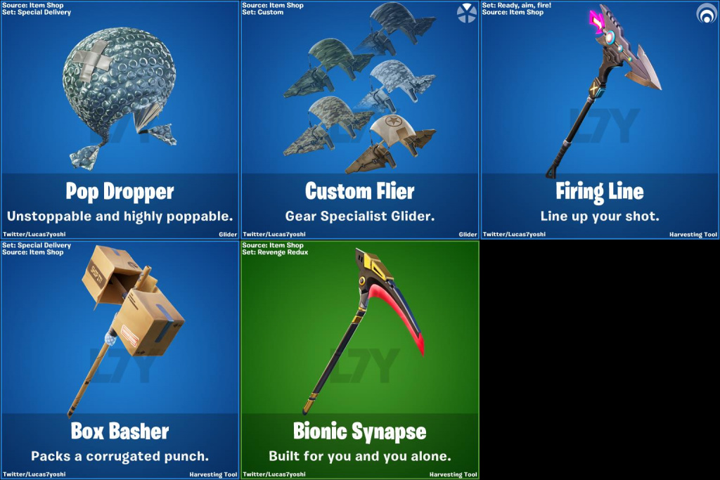 Fortnite v12.30 Pickaxes and gliders