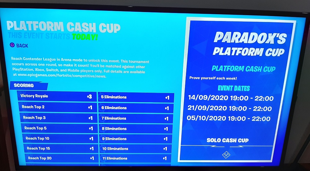 Step By Step Fortnite Enter Cash Cup Fortnite Paradox Platform Cash Cups How To Join Prizes Schedule Format And How To Watch Ginx Esports Tv
