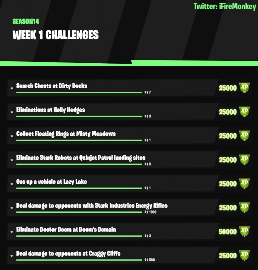 Fortnite Season 4 week 1 challenges