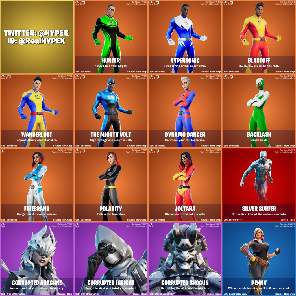 All leaked skins and cosmetics from Fortnite v14.10 patch - 1024 x 1024 jpeg 457kB